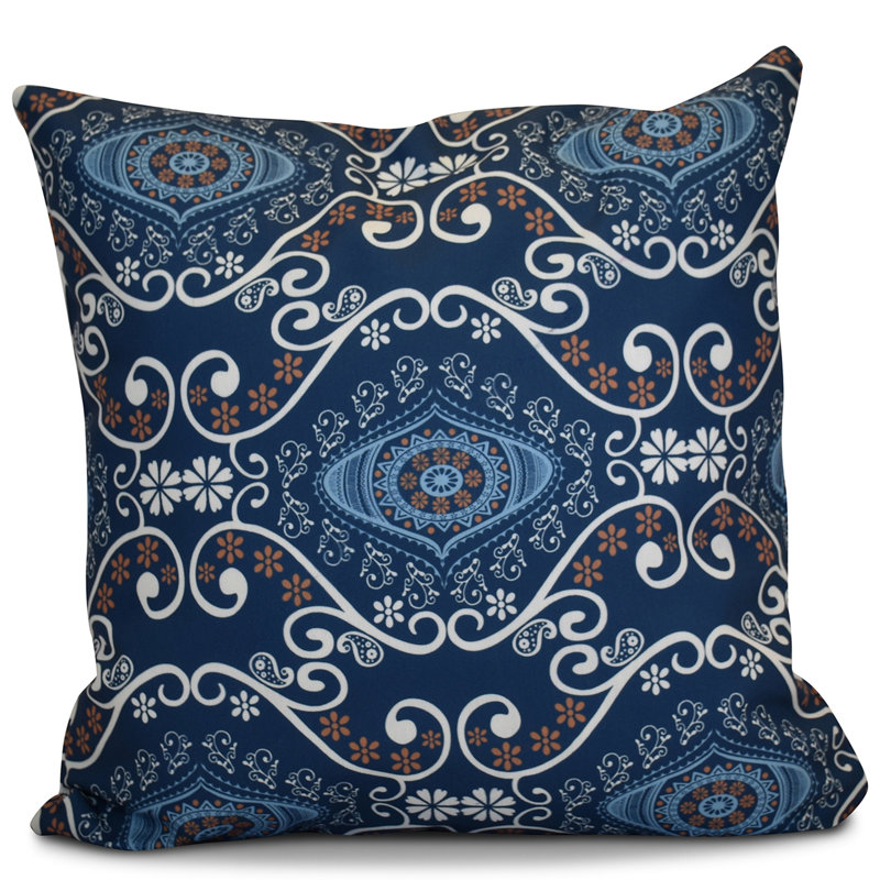 Oreiller carré HH Revival, 16 po x 16 po, Bleu marine