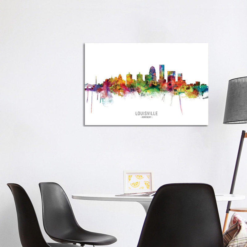 Louisville Kentucky City Skyline by Michael Tompsett - 1 Piece Wrapped Canvas Painting, 101.6 cm H x 66.04 cm W x 1.91 cm D