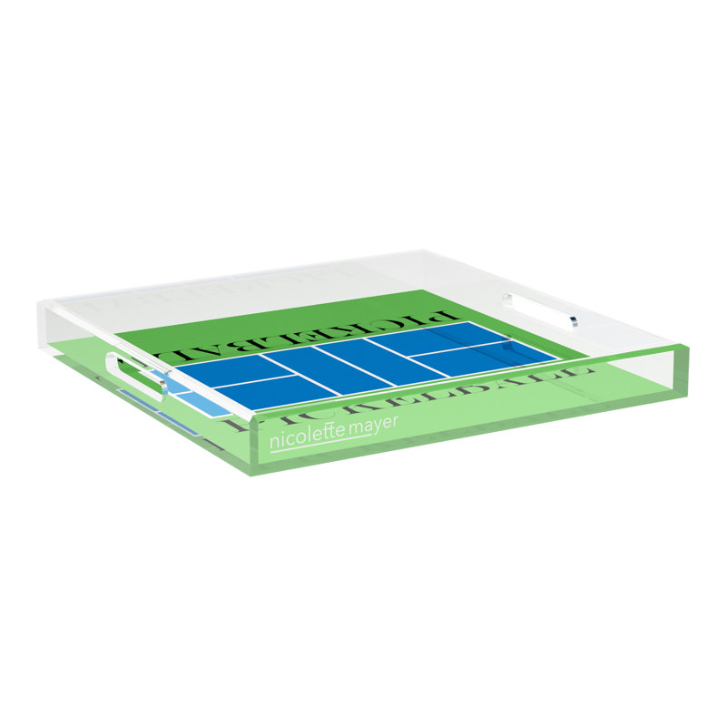 Decorative Tray, 2" H x 18" W x 18" D, Blue/Green
