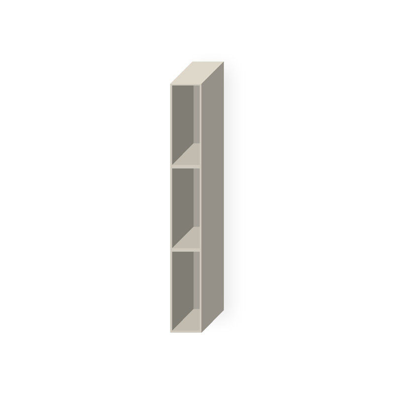 Tablette murale ouverte en aluminium Atelier Nook, Blanc rosé mat