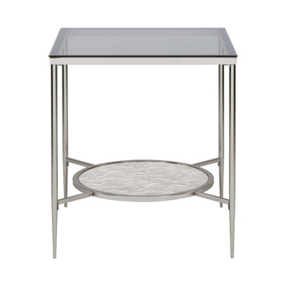 Adelrik End Table, Glass & Chrome Finish