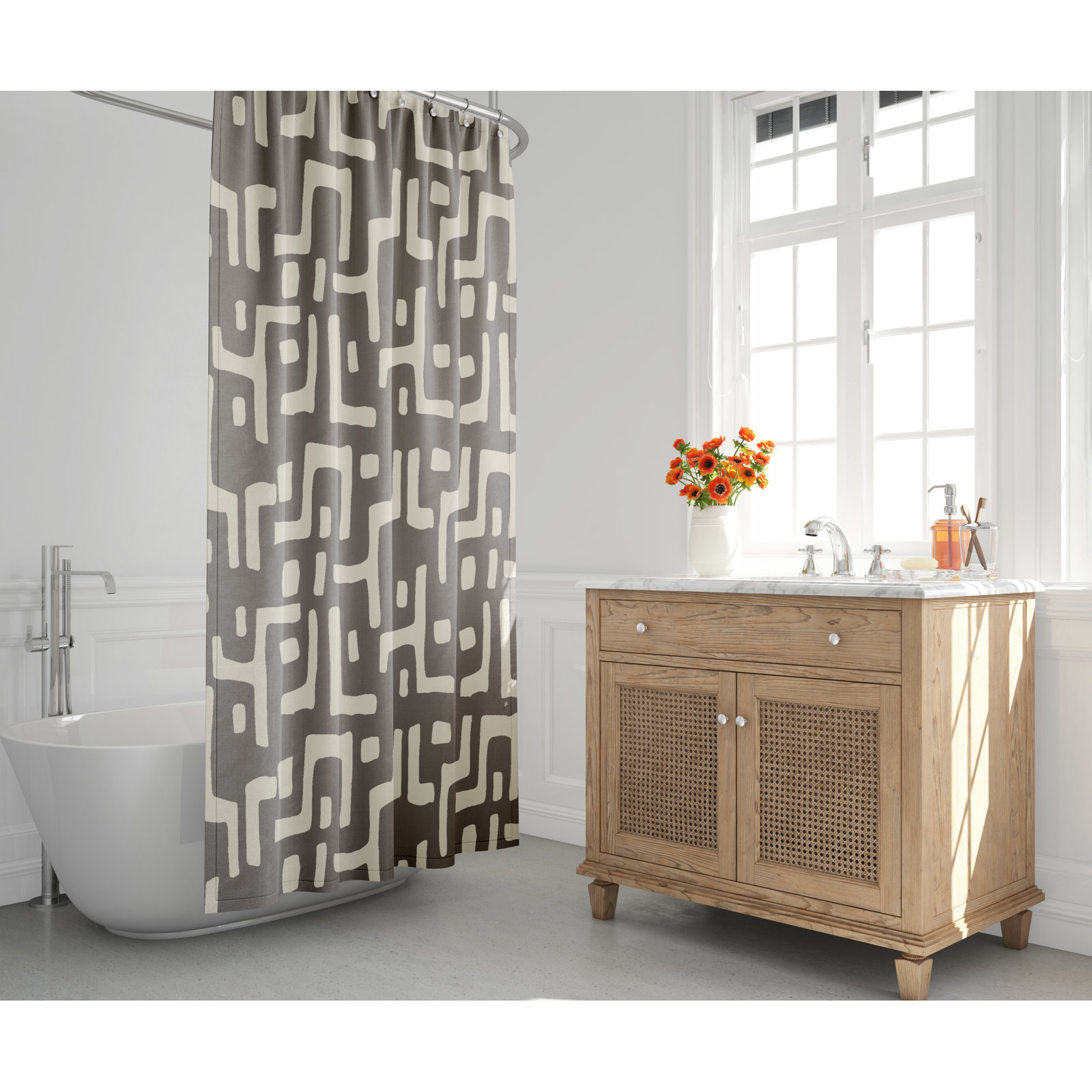 Polyester Shower Curtain, Taupe/Beige