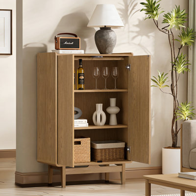 31.1'' W Oak Accent Cabinet with Doors