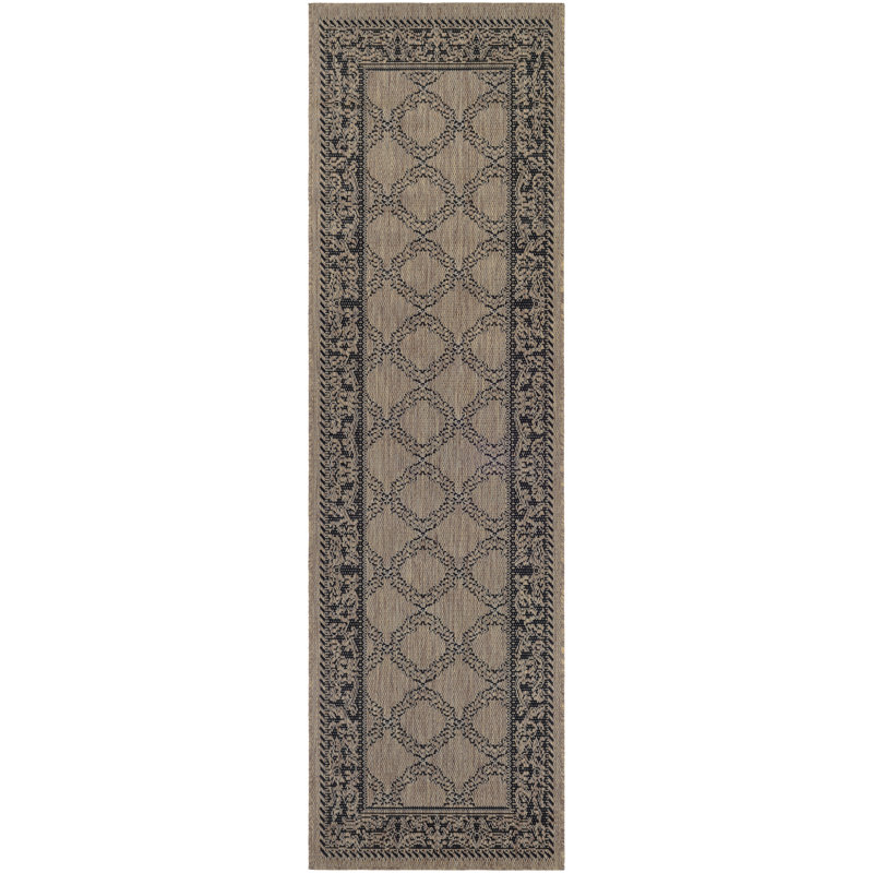 Tapis intérieur floral noir Dauphine, Tapis de couloir 2 pi 3 po x 11 pi 9 po