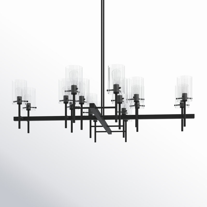 Lustre 16 lumières Savoy House Vista en noir mat, Noir