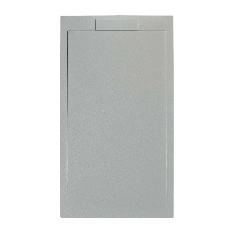 Trinity White 1600X800 Slate Effect Shower Tray, 2.7cm H x 170cm W x 80cm D, Grey
