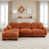 Orange+3 Seat+1Ottoman