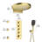 Ancoats 16" Wall Mounted Thermostatic Complete Shower System with 3-Function Handheld Spray and 3 Body Jets-110585256