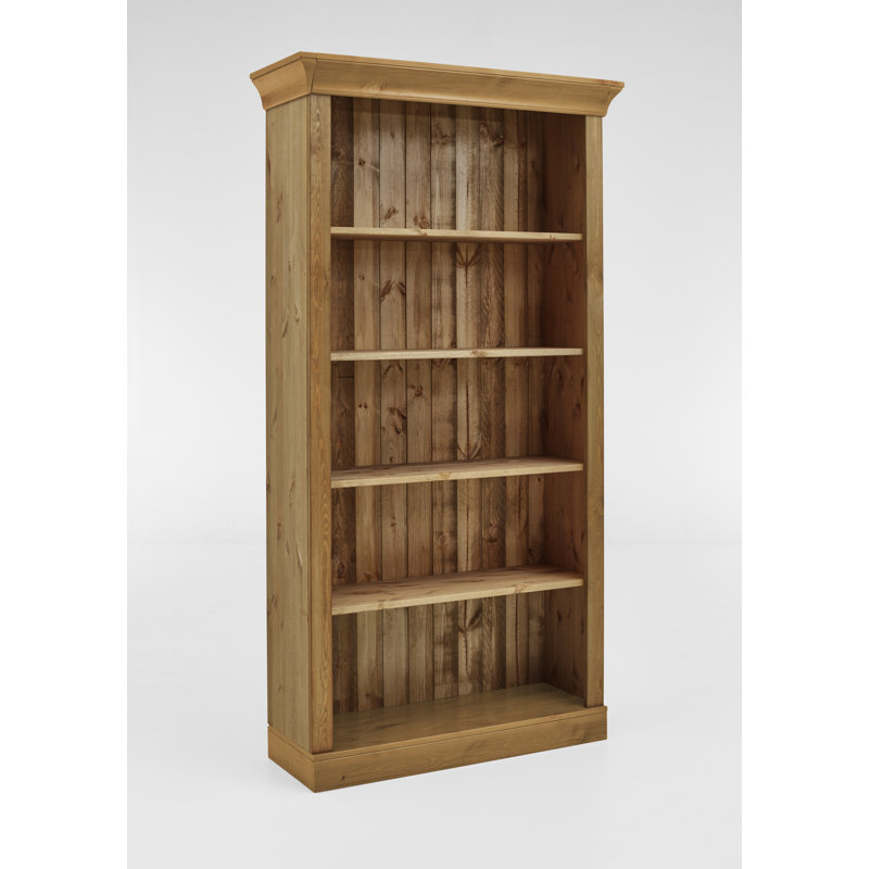 Kelly 202.1cm H x 108cm W Solid Wood Standard Bookcase, Stained and oiled Brown/Brown