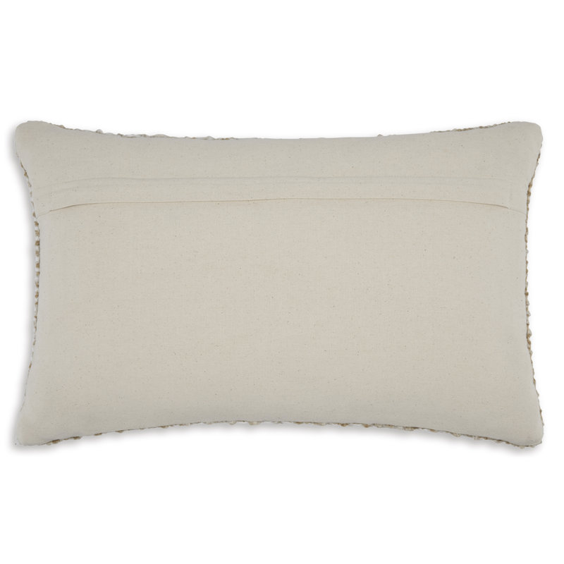 Hathby Beige and Ivory Handwoven Lumbar Pillow
