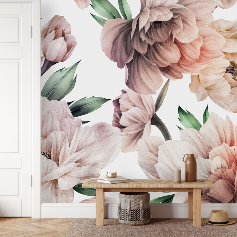 Auterson Floral Wall Mural, 10.41" L x 125" W, Vinyl