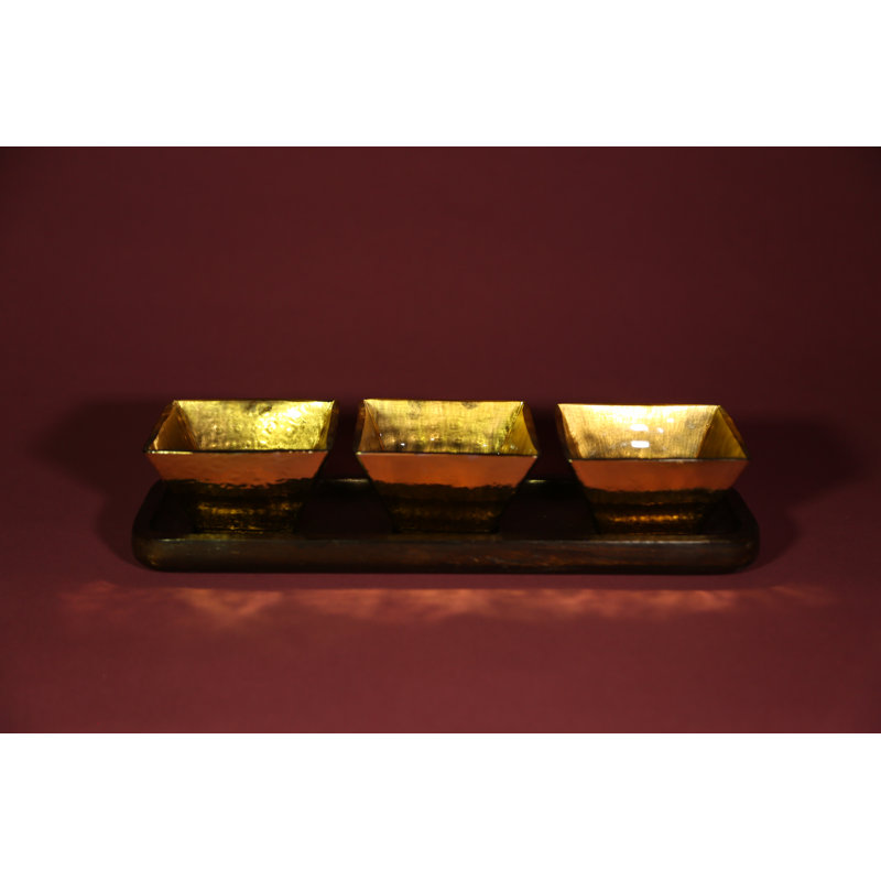 Canora Grey Houghton Condiment Server, Black/Gold