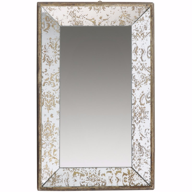 Nault Mirror with Hooks, 20" H x 12" W