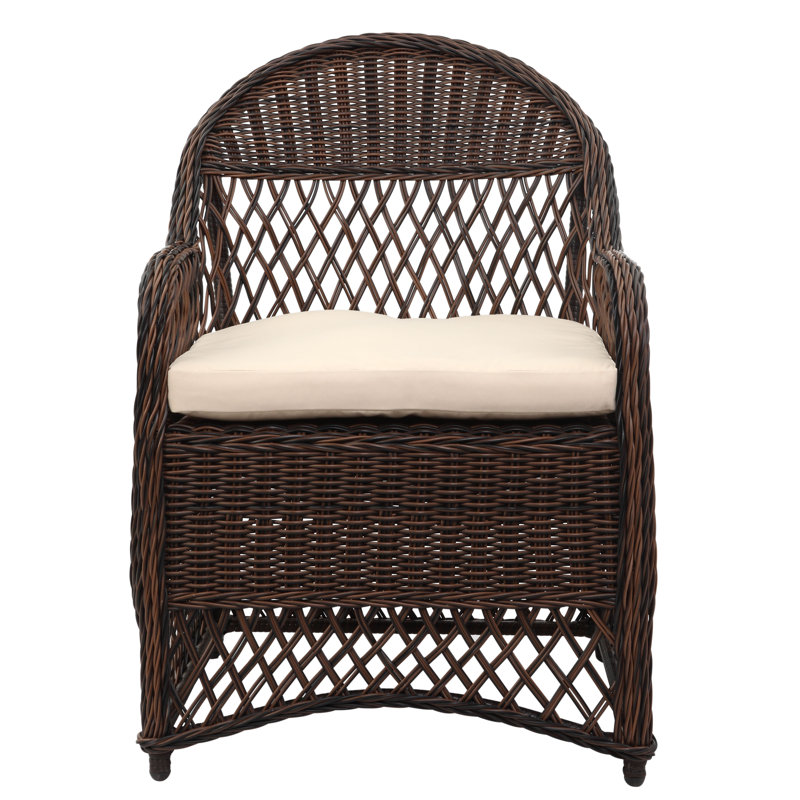 Chaise de patio avec coussin Aljour, Brun