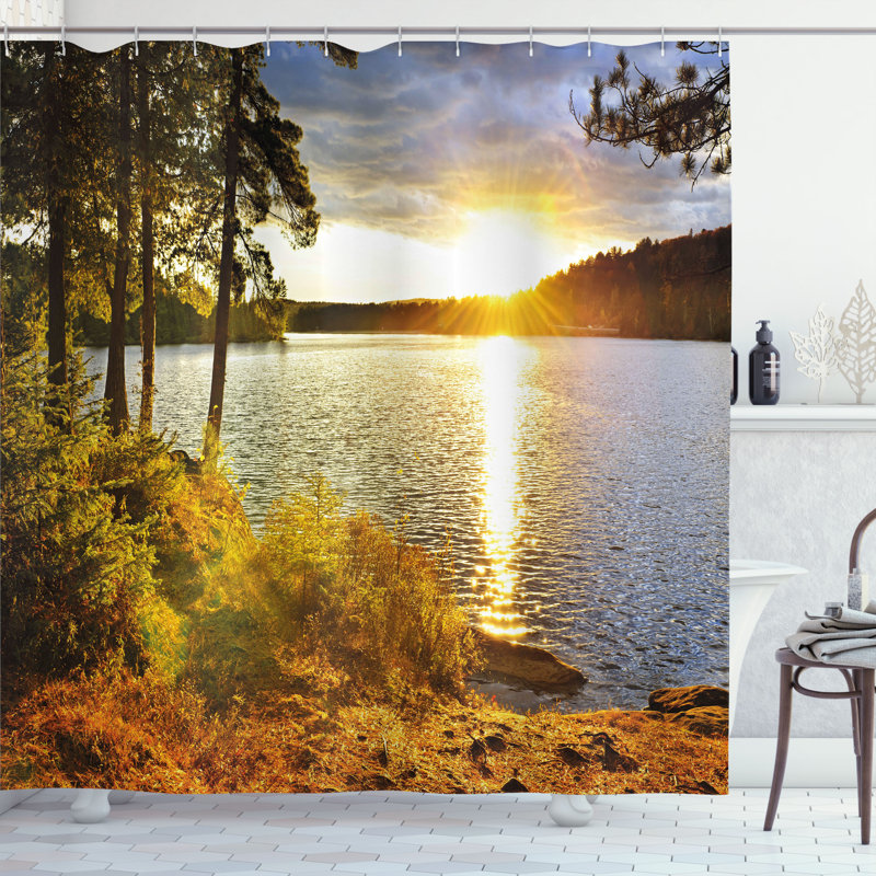 Shower Curtain with Hooks Included, 84"H x 69"W