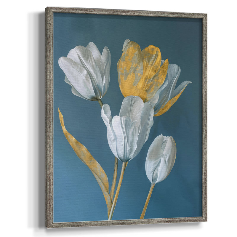 Impression encadrée FLORAL Series CIX - bois massif, H 11 po x l 9 po