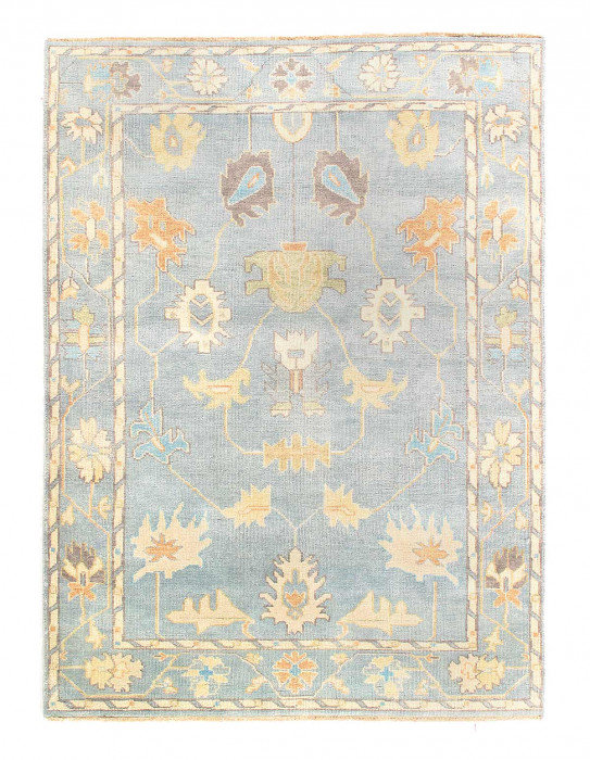Tapis en laine d'agneau unique 5 pi 8 po x 7 pi 11 po Hinman
