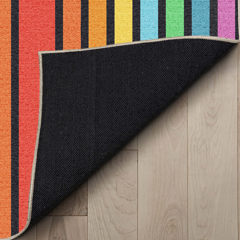 Well Woven Modern Retro Rainbow Arch Multi Color Washable Area Rug, Rectangle 3'3" x 5'