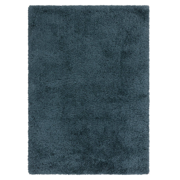 Tachiana Hand Tufted Shaggy Navy Area Rug