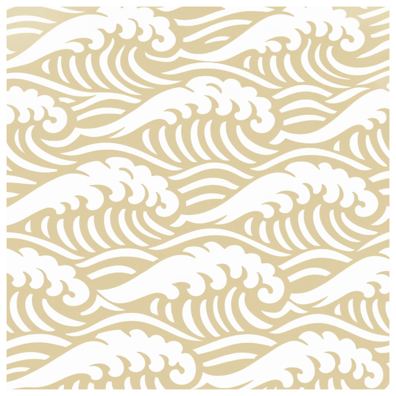 Rideau de douche beige très long Ocean Waves, 70in W x 72in H