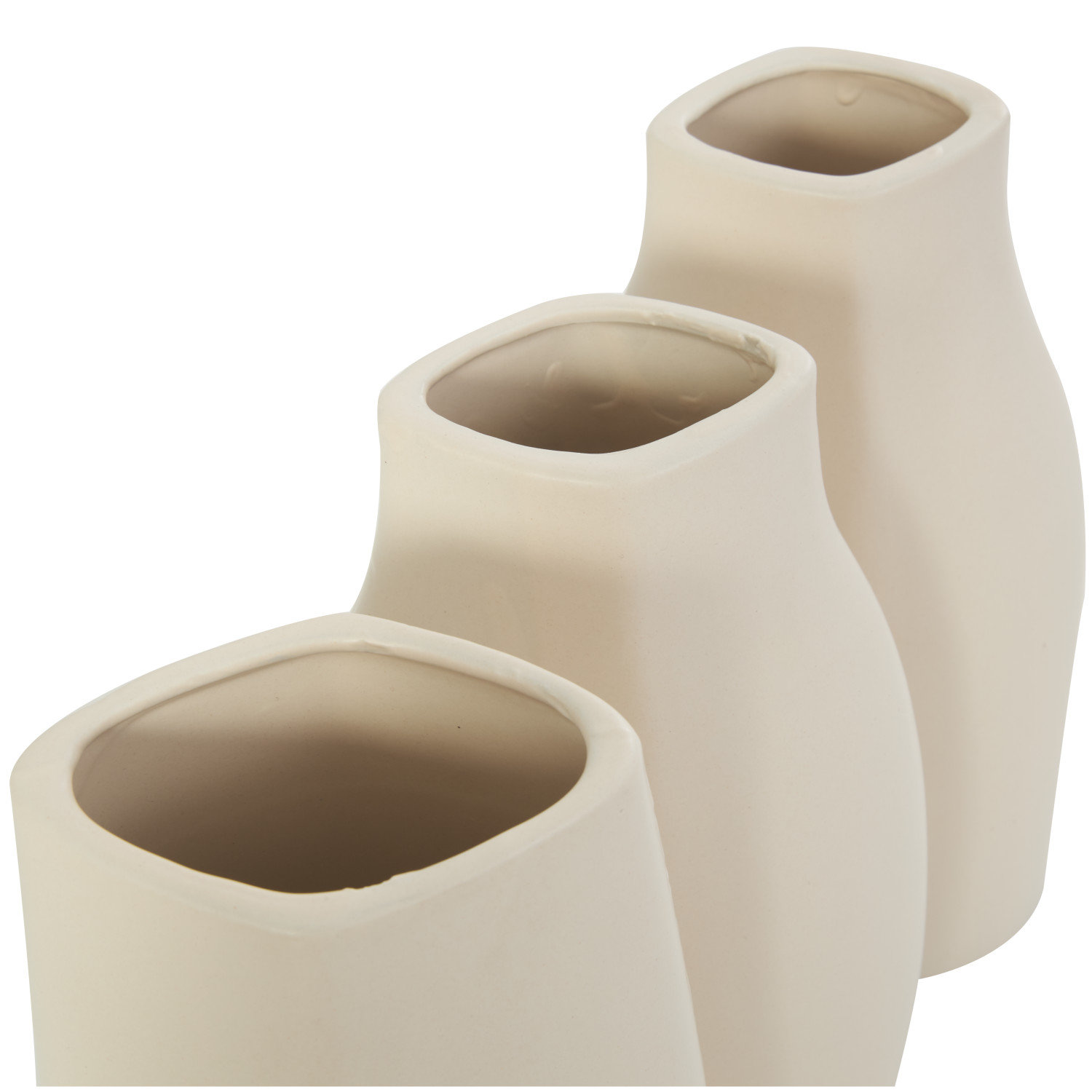 Mable Ceramic Table Vase, Cream