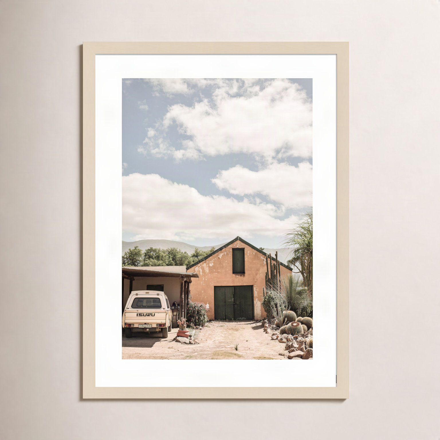 Daisey "Karoo Farm House 02" Print, Brown Framed, 25" H x 19" W