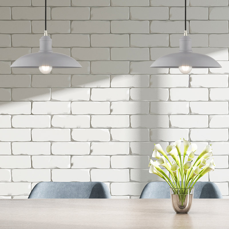 Luminaire suspendu en forme de dôme à 1 lumière Alysen, Gris nordique