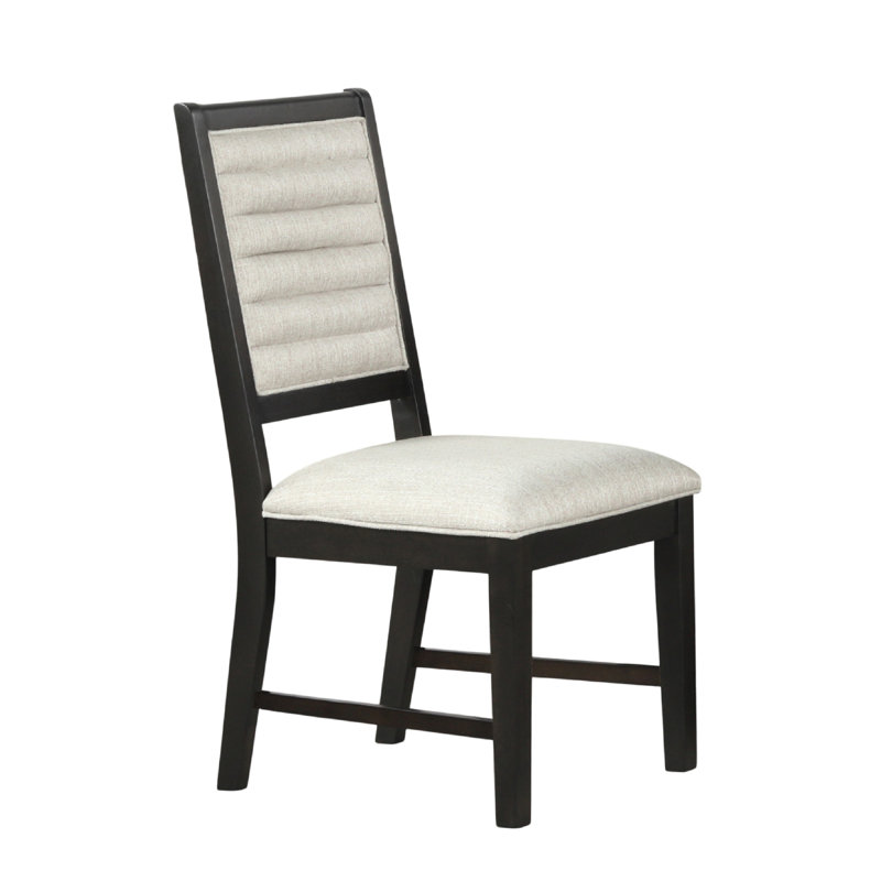 Ensemble de 2 chaises d'appoint de salle à manger Pex, dossier capitonné, brun espresso