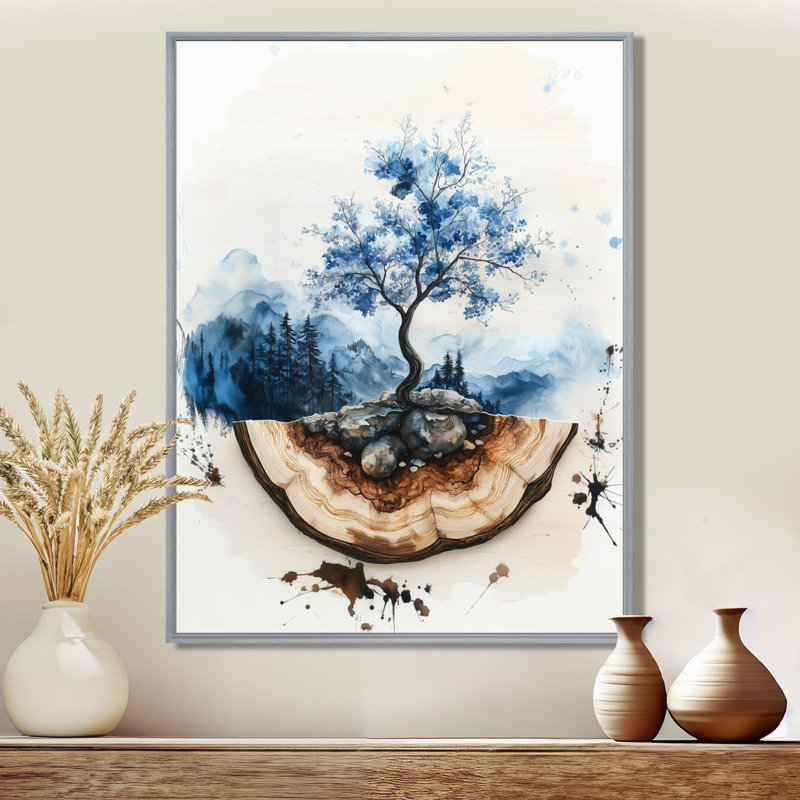 Myrtice I - impression sur toile florale, H 40 po x l 30 po, Impression encadrée flottante, Argent argent