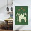 Scandinavian Christmas Reindeer Abstract Modern Retro Christmas Tree Animal Winter Wall Art Print 1 Piece Wrapped Canvas Wall Art-1618593877