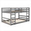 Two Full Size Bunk Bed for Bedroom and Sleepover Use, Solid Wood Soft Grey Frame With Attached Access Ladder