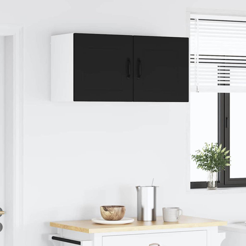 Vidaxl Kitchen Wall Cabinet 2 Pcs Concrete Grey 50 X 31 X 40 Cm, Black, 40cm H x 40cm W x 31cm D