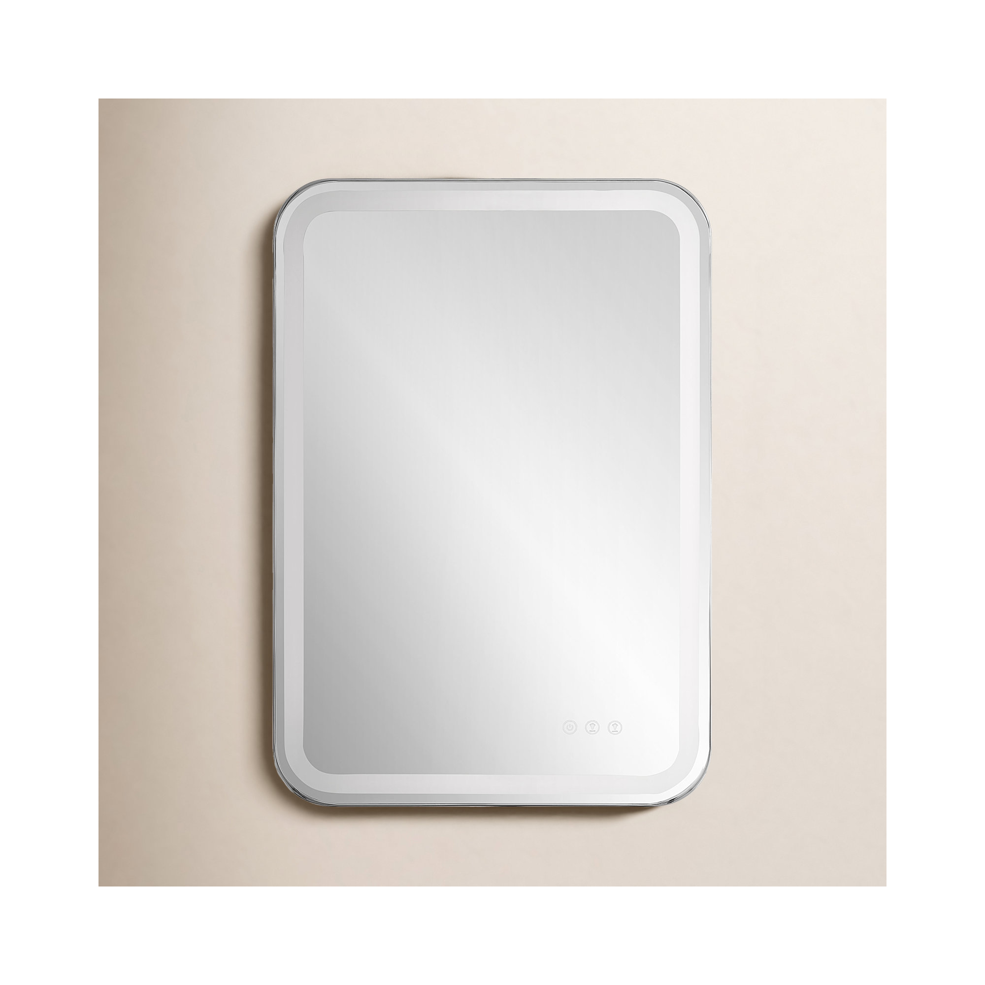 Mattia Rectangle Wall Mirror, 32.25" x 22.25, Polished Nickel