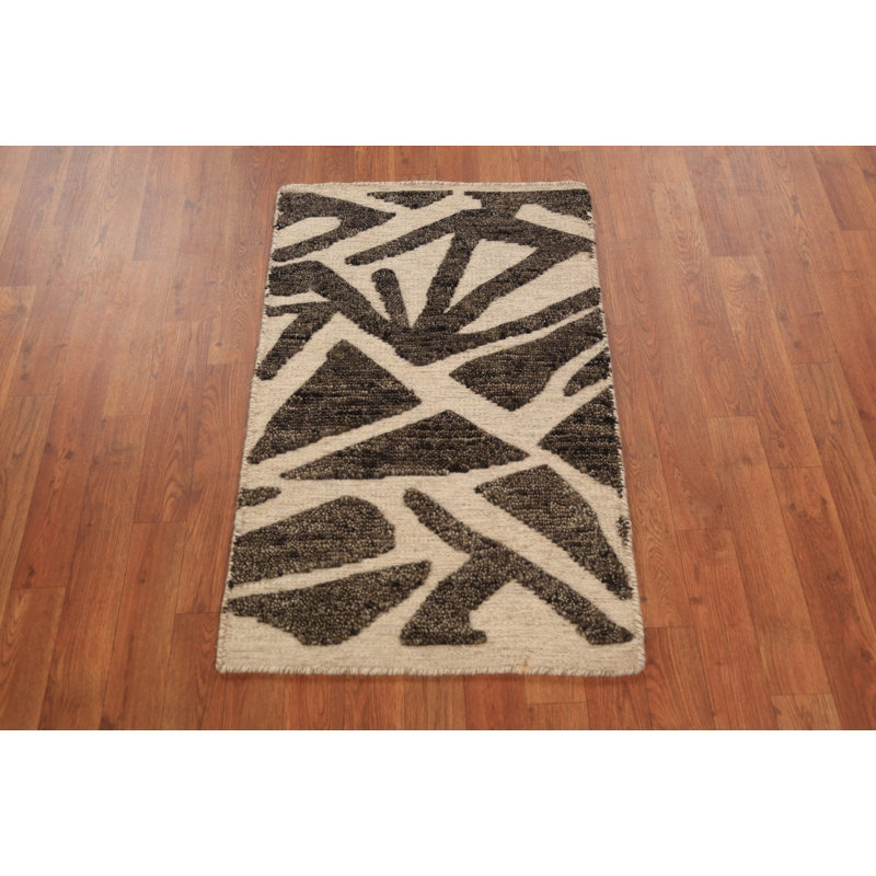 Modern Geometric Moroccan Indian Rug 2x3