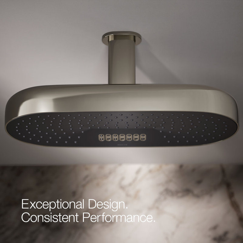 Statement™ 18" 2.5 GPM Oblong Rainhead, Vibrant Polished Nickel