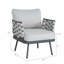 Ensemble de 2 fauteuils club en acier, gris