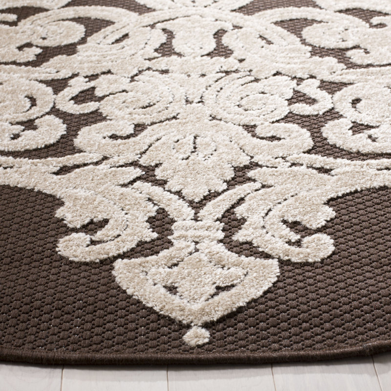 Barnett Performance Floral Rug, Round 6'7"