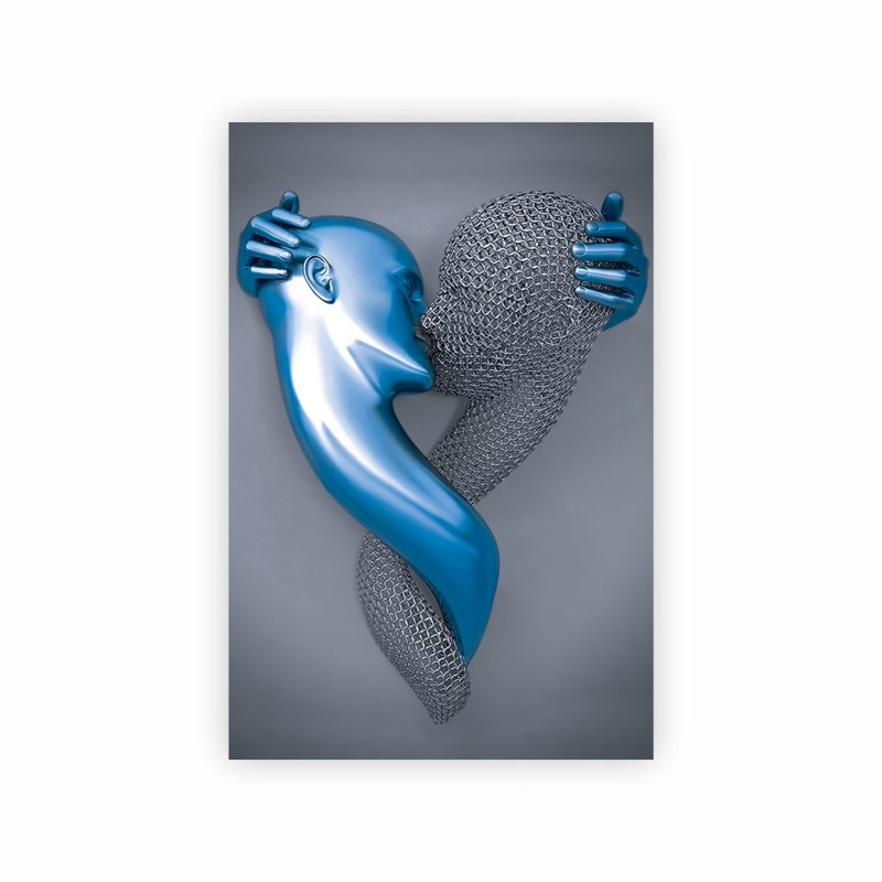 Ensemble de 3 impressions murales bleues et romantiques bleues