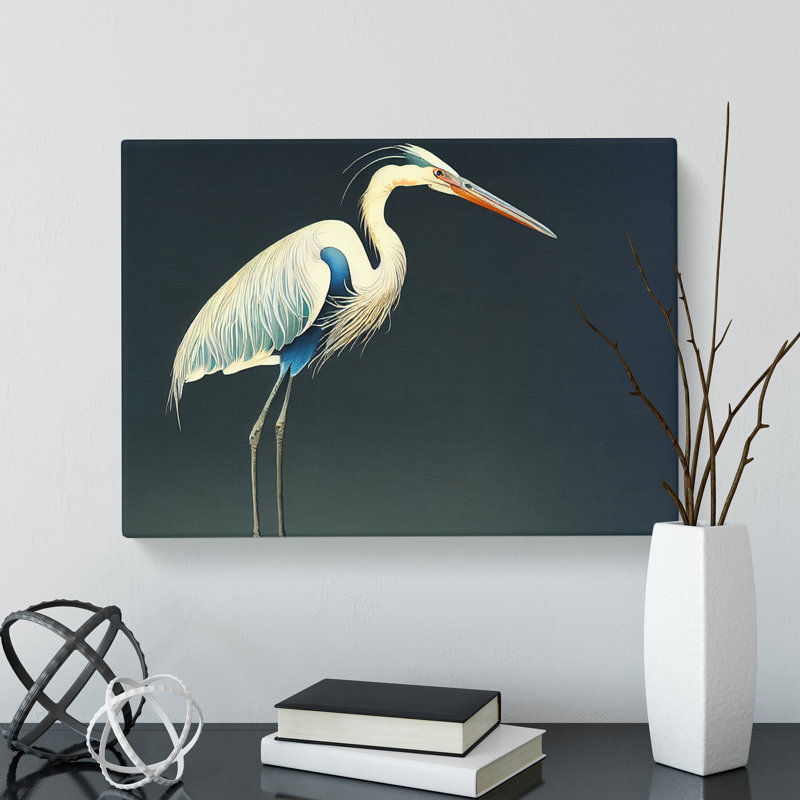 Heron Bird Watercolour Vol.3 - Wrapped Canvas, 35cm H x 50cm W x 3cm D