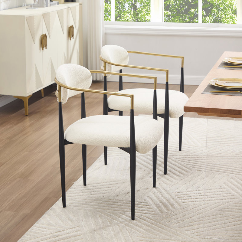 Chaise d'appoint rembourrée, fauteuil d'appoint Boucle, Crème, crème