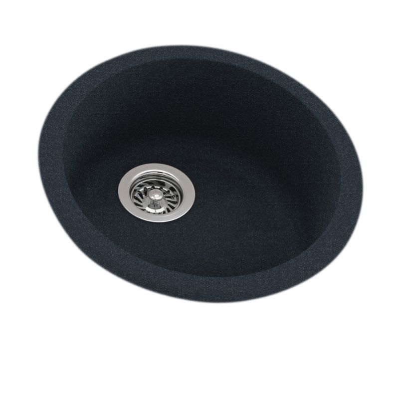Swan 18.5'' W Single Bowl Swanstone Undermount Kitchen Sink, Black Galaxy