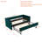 Twin Size Upholstered Daybed with Trundle,USB Port ,Side Pockets, Modern V-grained backrest Design,No Box Spring Needed, for Bedroom, Guest Room ( Emerald, Twin)-1497297204