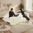 Compression Sofas, White Corduroy Multifunctional Modern Chair for Home