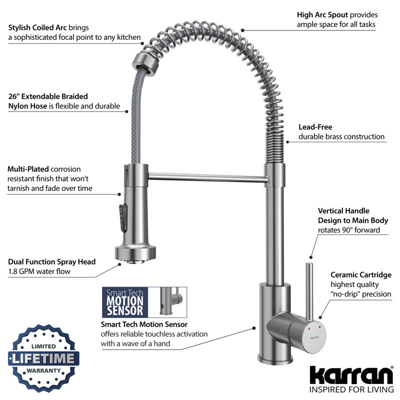 Robinet de cuisine Karran Loxton, Acier inoxydable