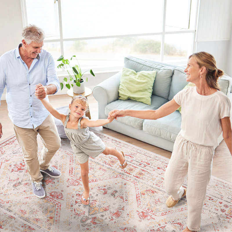 Washable Beige 2'6''X10' Floor Mat, Low-Pile Non-Slip Non-Shedding For Bedroom, Living Room, Kitchen Rug, Kitchen, Dining