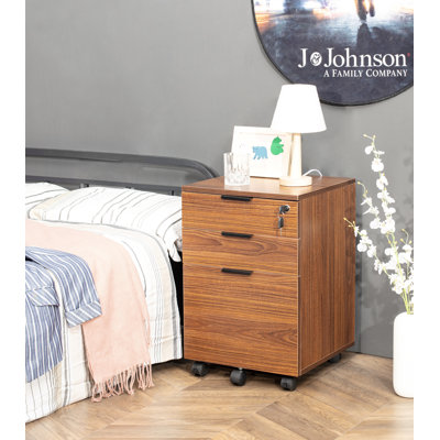Gosser Home File Cabinet with Wheels - 3-Drawer Mobile Vertical Storage