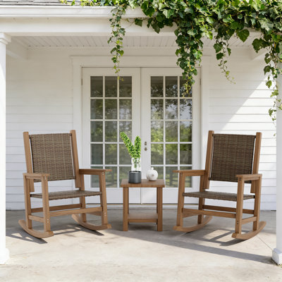 All-Weather Oversized HDPE Wicker Rocking Chair