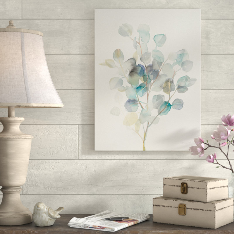 «Eucalyptus III», reproduction de peinture acrylique sur toile tendue, H 24 po x l 18 po
