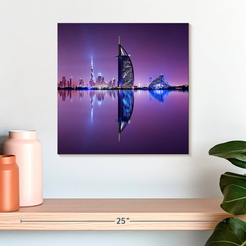 Nicci Dubai Skyscrapers Reflection, 16" H x 16" W