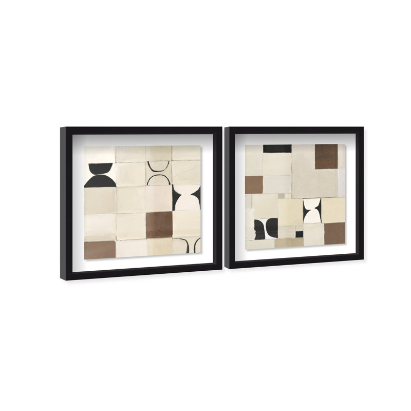 Boho Tiles Set by Oliver Gal, 21.5" H x 21.5" W, Black Shadowbox